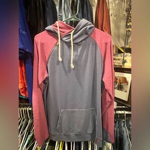 AMPERSAND AVE Two-Tone Hoodie - Purple and Pink